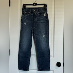 GAP Cheeky Straight Jeans High Rise Distressed 27 Button Fly nwt